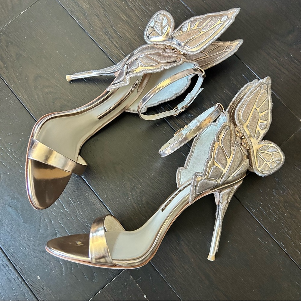 SOPHIA WEBSTER Chiara Butterfly Rose Gold Heels, 36.5 - Picture 5 of 7